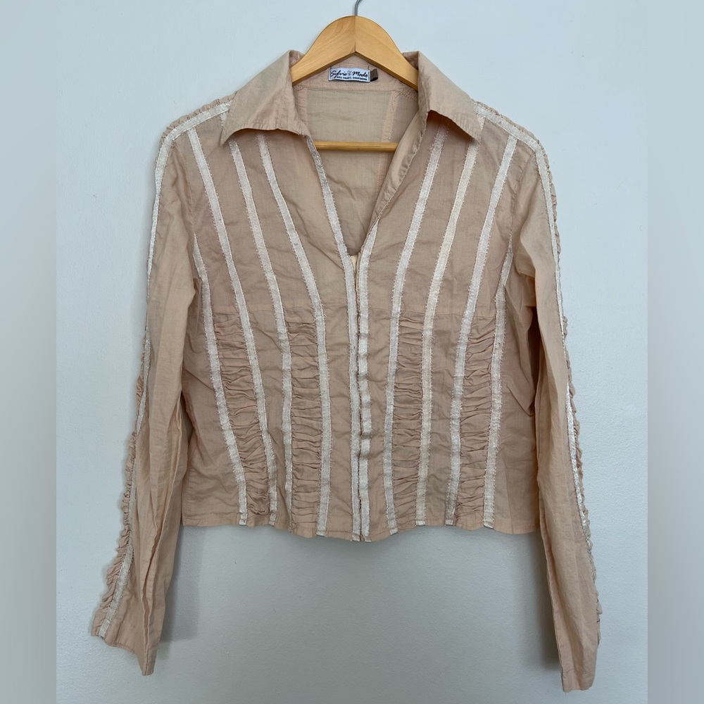 Early 2000s Nude Button Down
